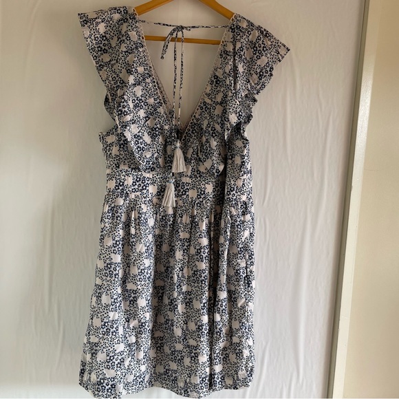 Anthropologie Floral Deep V Neck Mini Dress Size M - Picture 7 of 14